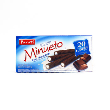 ROLINHO DE WAFER MINUETO CHOCOLATE E LEITE 40G PARATI
